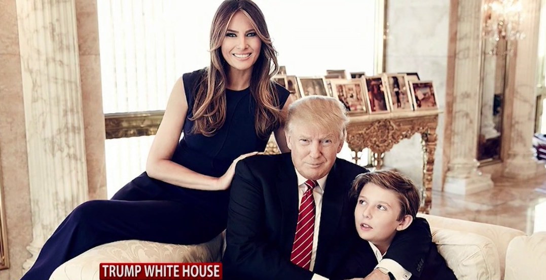 дональд трам с маленьей трамп и сыном